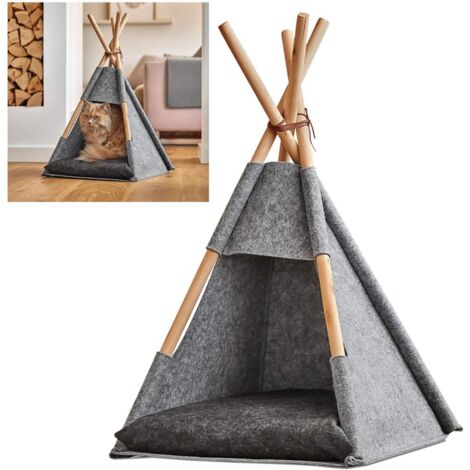 Tipi Katzenzelt, Filz, Versteck, Grau, ZELLER