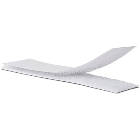 Tira Adhesiva Cierre Gancho Y Bucle Nylon Poliéster 2x10cm Blanco Adhesivo Reutilizable Inofix