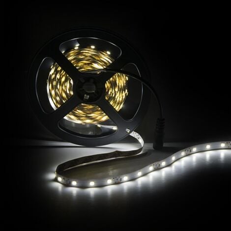Tira de 300 LEDs 24W 1.200Lm CRI85 6000ºK SMD3528 12VDC x5M 40.000H [PL219001W