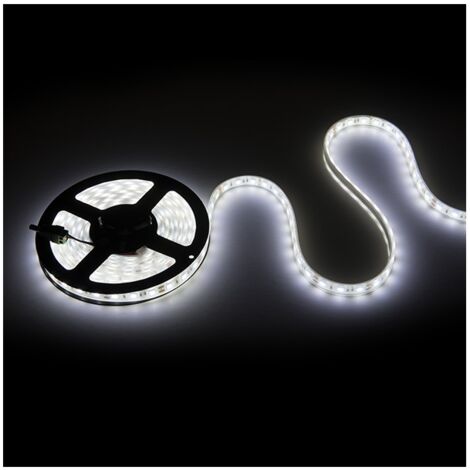 Tira de 60 LEDs 72W 4.000Lm CRI85 6000ºK SMD5050 12VDC IP68 Sumergible x5M 40.000H [CA-5050-12V-IP68-CW]-Blanco Frío