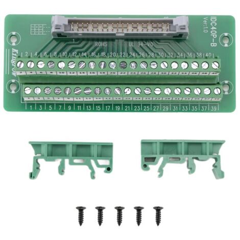 Tira de conectores IDC40P de 40 pines con soporte, para PLC, montaje en riel DIN