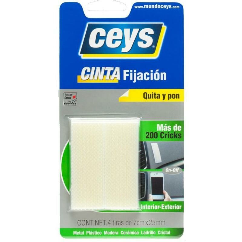 

Cinta Adhesiva 70X25Mm Tira Quita Y Pon Blanco Crick 4 Pz - Ceys