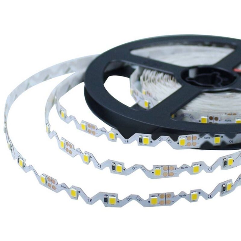 

Barcelona Led - Tira de LED 12V-DC 36W 6mm Zig Zag IP20 (SMD2835 60ch/m) Rollo 5 metros | Blanco Frío