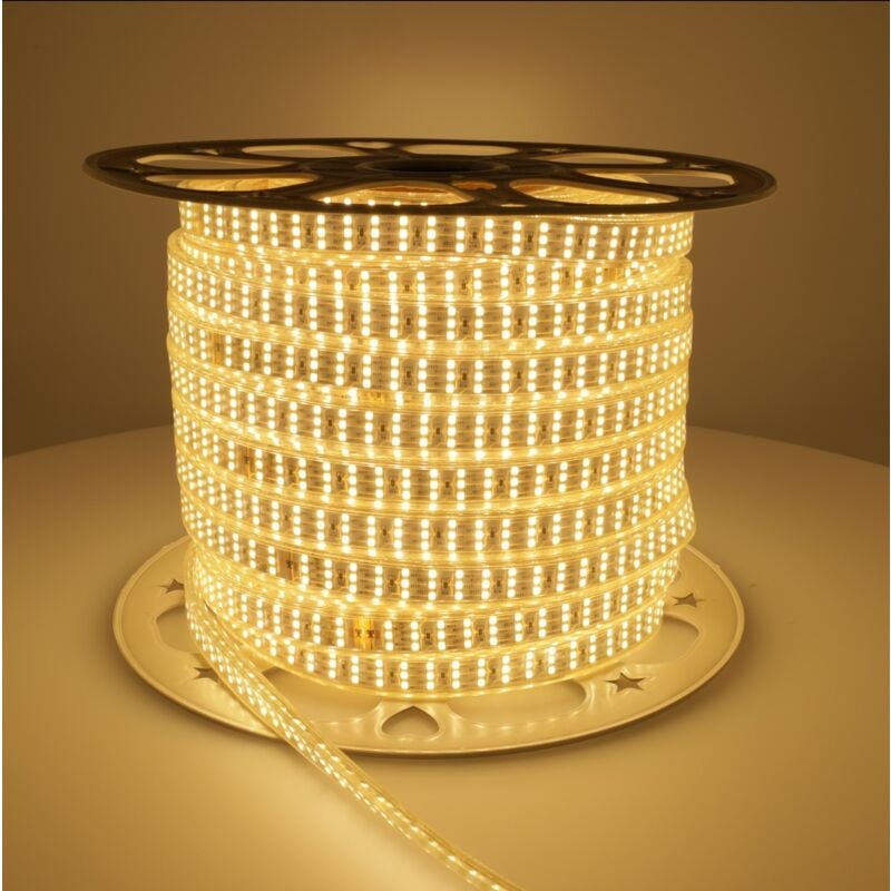 

tira de led 220V triple 3000K 276 led metro bobina 50m exterior - Jandei