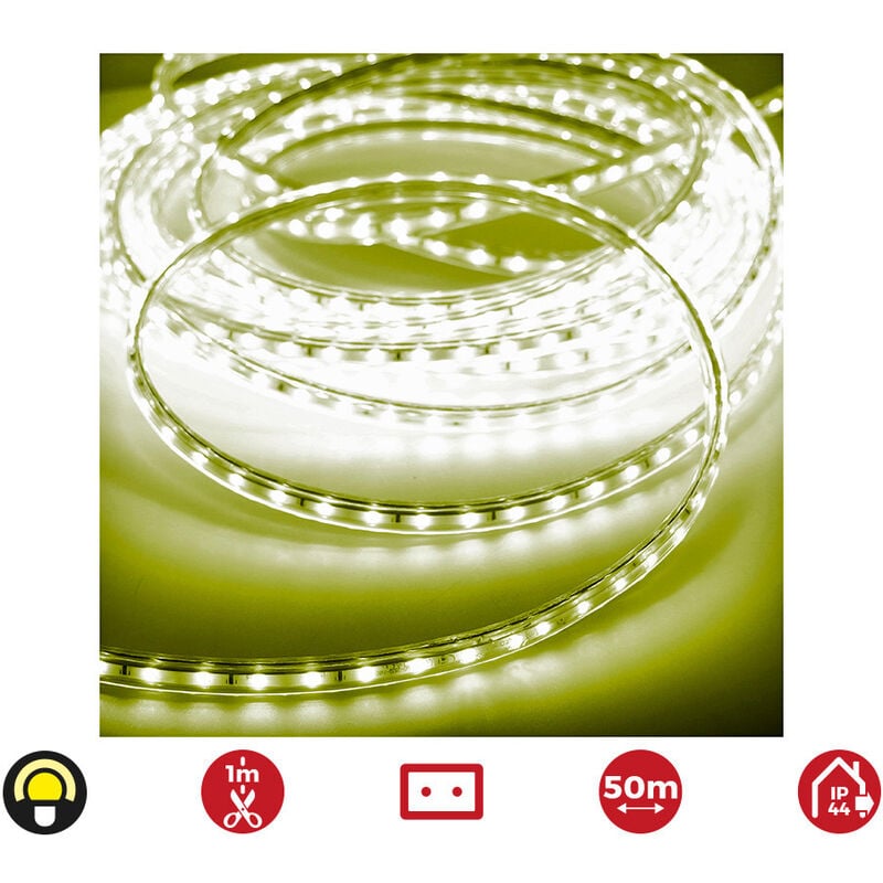 

Tira de led 60 leds/m 4,2w/m amarillo ip44 220-240v euro/m 50m - EDM