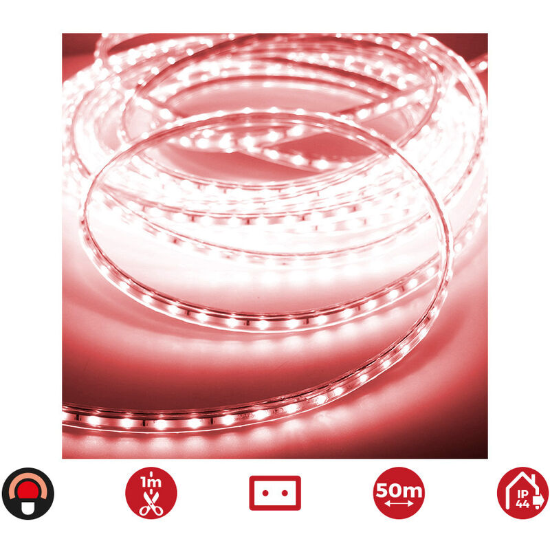 

Tira de led 60 leds/m 4,2w/m rojo ip44 220-240v - euro/m 50m - EDM