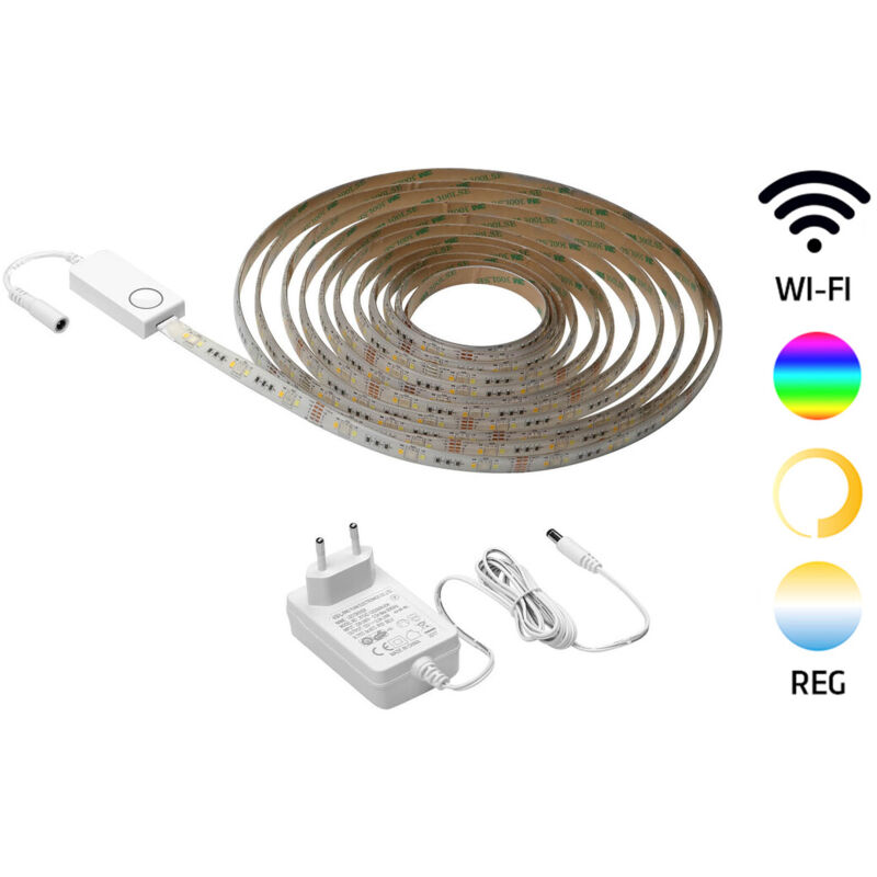 

Tira de Led Smart de 5 metros 24W/m. regulable en color RGB e intensidad 240V IP65 (GSC 204035001)