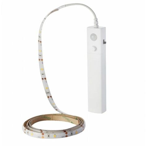 Tira de LED SMD2835 2.4W 1m 30 LEDs/m 6V Funciona a pilas con sensor de movimiento 3000K IP65