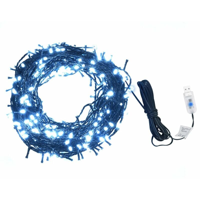 

Tira de luces 400 LEDs interior exterior IP44 40 m blanco frio