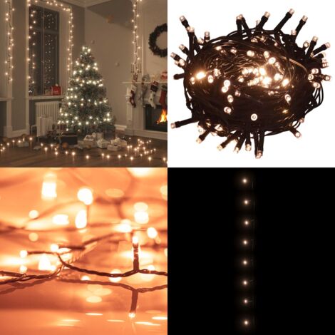 Tira de luces con 150 LED blanco cálido PVC 15 m - Decoración navideña - Iluminación decorativa