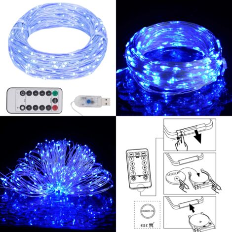 Tira de luces con 300 LED PVC azul 30 m - Cadena de luces - Iluminación decorativa