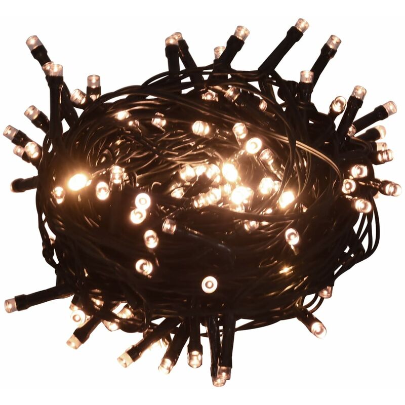 

Tira de luces con 400 LEDs 40 m 8 efectos de luz IP44 blanco cálido - Negro