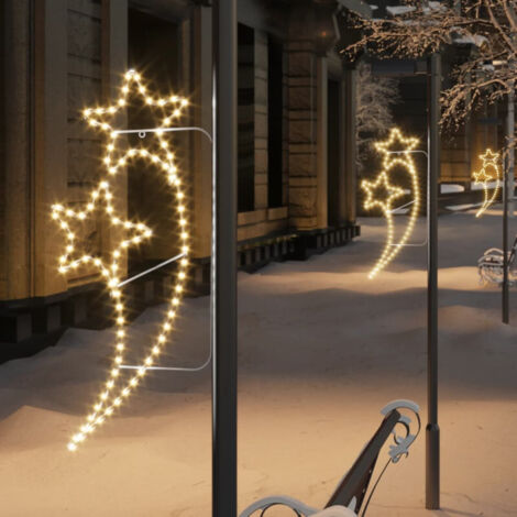 Tira de luces de estrella 2 uds blanco cálido 125,5x53x4,5 cm vidaXL