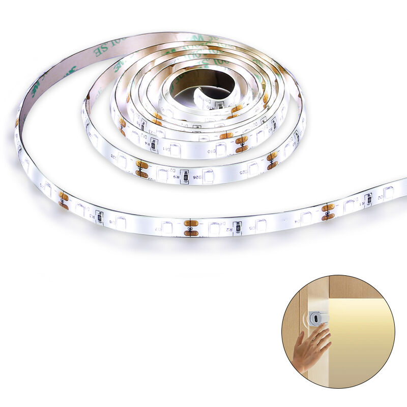 

Tira de luces LED con sensor de barrido manual remoto Tira de luces LED para decoracion de arboles de Navidad de cocina de dormitorio, enchufe de la