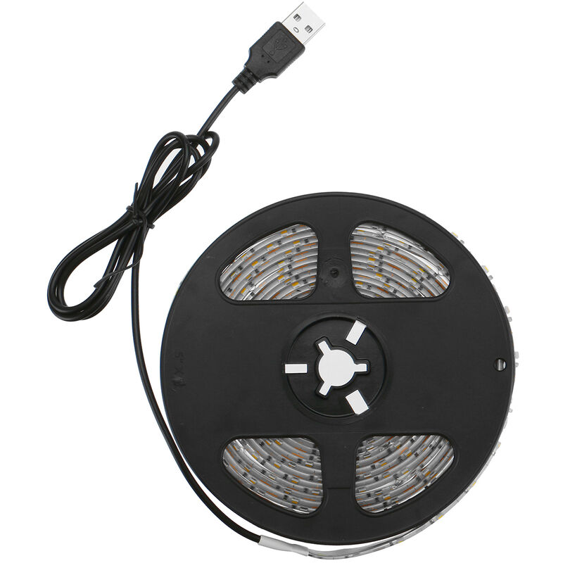 

Tira de luz LED USB Cadena de luz LED impermeable con luz de fondo de TV USB de 5V (blanco cálido, USB 5M)