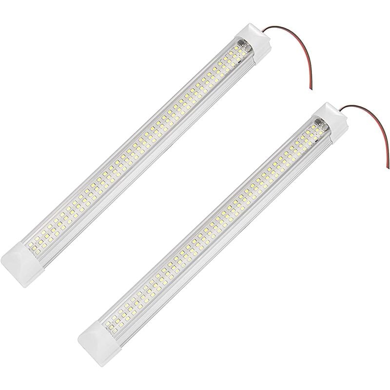 

Tira de luz LED para interiores de 2 uds 108LED 12 V tira de luz blanca con interruptor de encendido / apagado, adecuada para coche, armario de