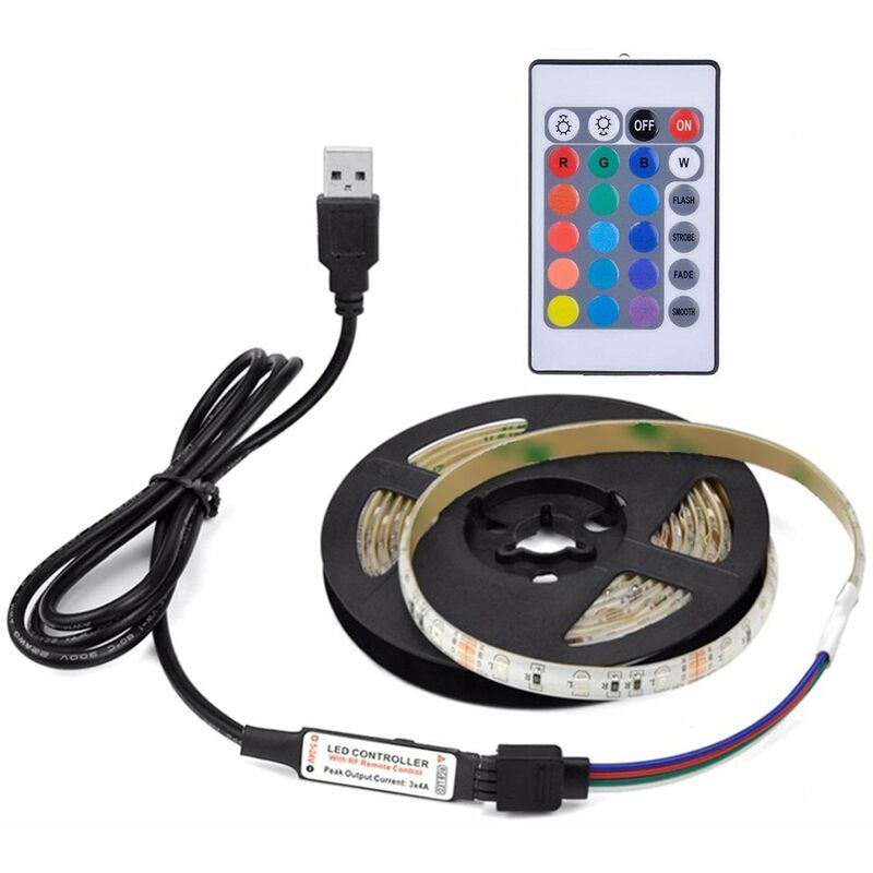 

Tira de luz RGB, con control remoto, operada por USB, resistencia al agua IP65,tipo 4