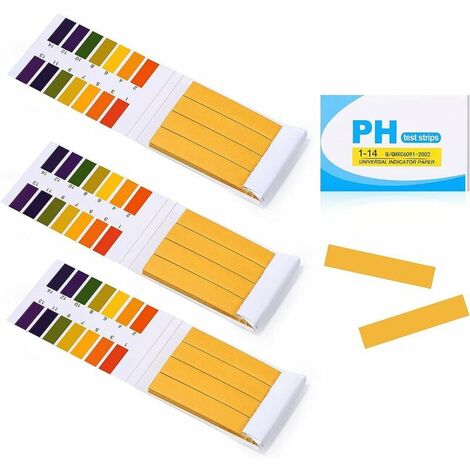 Tira de pH, 240 tiras de prueba de valor de pH, rango de medición 1-14, papel de prueba de tornasol para acuarios prueba de suelo de agua de saliva (paquete de 3x de 80)