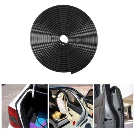 Tira de sellado de goma negra de 5 m, anticolisión para puerta de coche, protege el borde de la puerta.