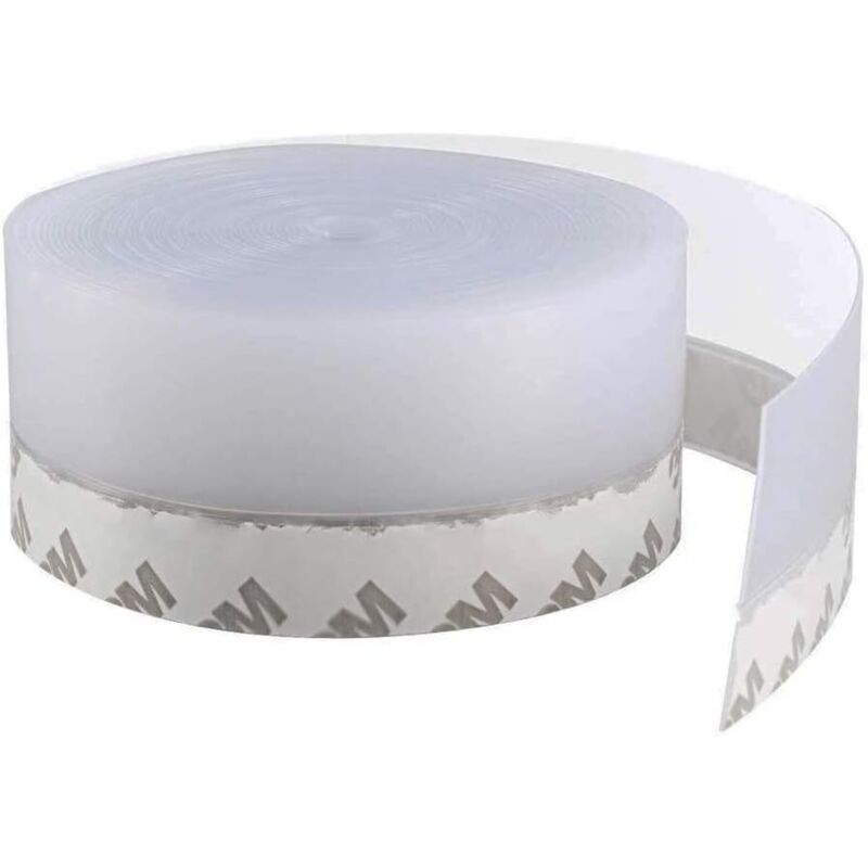 Jalleria - Tira de sellado de silicona, 10 m, transparente, autoadhesiva, inferior para puerta, impermeable, resistente al viento y al polvo.