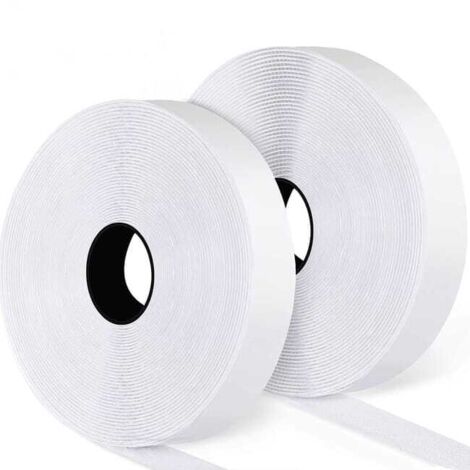 Tira de velcro autoadhesiva Cinta autoadhesiva INF con superpegamento Blanco 3 cm / 8 m
