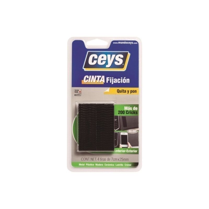 

Cinta Adhesiva 70X25Mm Tira Quita Y Pon Negro Tack Crick - Ceys