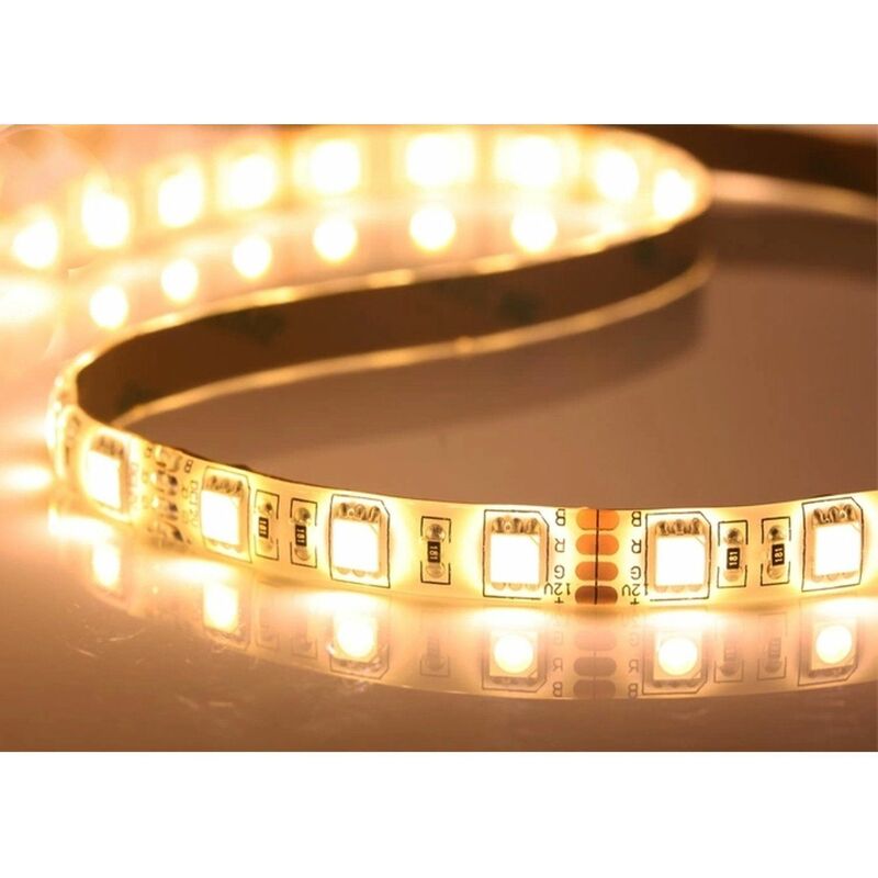 

Tira LED 12V DC SMD5050 60LED/metro (5 metro) 14W/Metro Color Blanco Calido 3000k