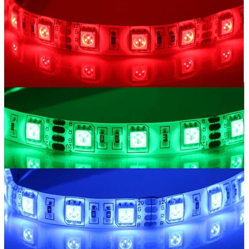 

Tira LED 12V DC SMD5050 60LED/metro (5 metro) 14W/Metro Color RGB REGULABLE