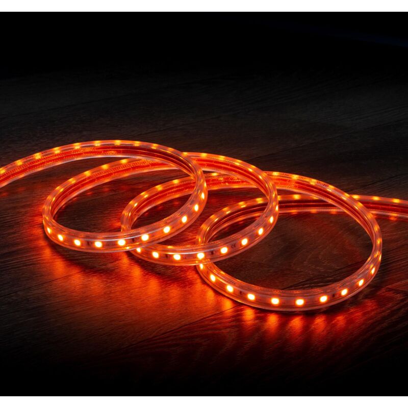 

Tira LED Regulable 220V AC 60 LED/m Naranja IP65 a Medida Corte cada 100 cm 9m - 9m