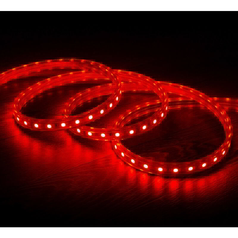 

Tira LED Regulable 220V AC 60 LED/m Rojo IP65 a Medida Corte cada 100 cm .10m - 10m