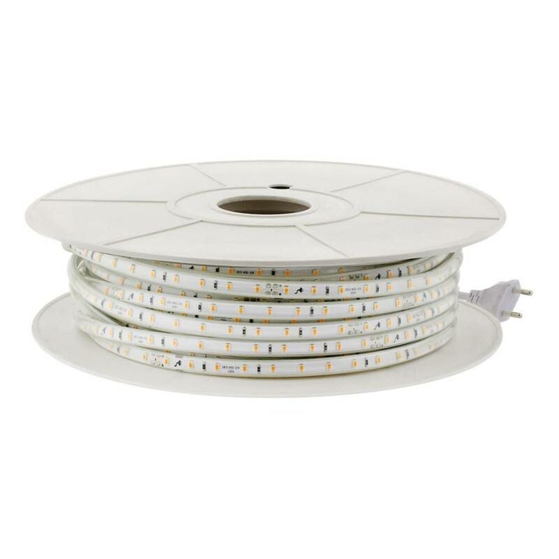 

Tira LED 220V SMD2835, 60Led/m, carrete 50 metros con conectores rápidos, 20cm corte, Blanco neutro - Blanco neutro