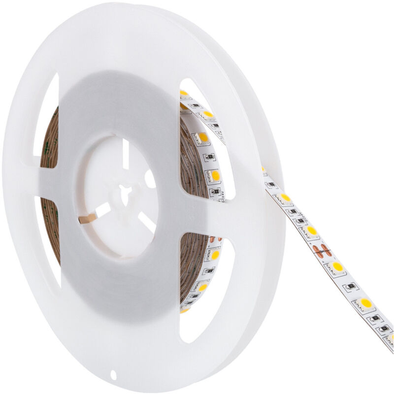 

Tira LED 24V DC 60LED/m 5m IP20 Blanco Frío 6000K - 6500K . - Blanco Frío 6000K - 6500K