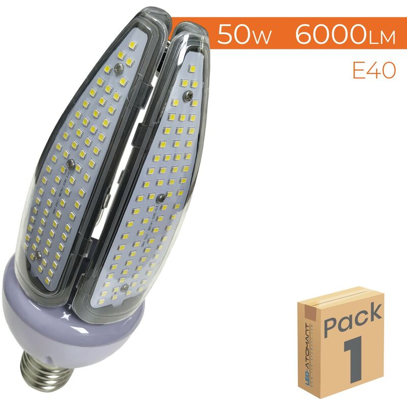 

Led Atomant Sl - Bombilla LED Cono E40 50W 6000LM 6500K IP65 Farola | Blanco Frío 6500K - Pack 1 Ud. - Blanco Frío 6500K