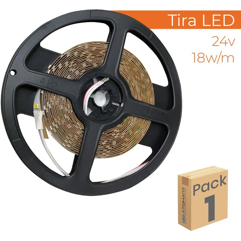 

Tira LED 5M 24V 18W/m 60LED/m | Blanco Neutro 4500K - Pack 1 Ud. - Blanco Neutro 4500K