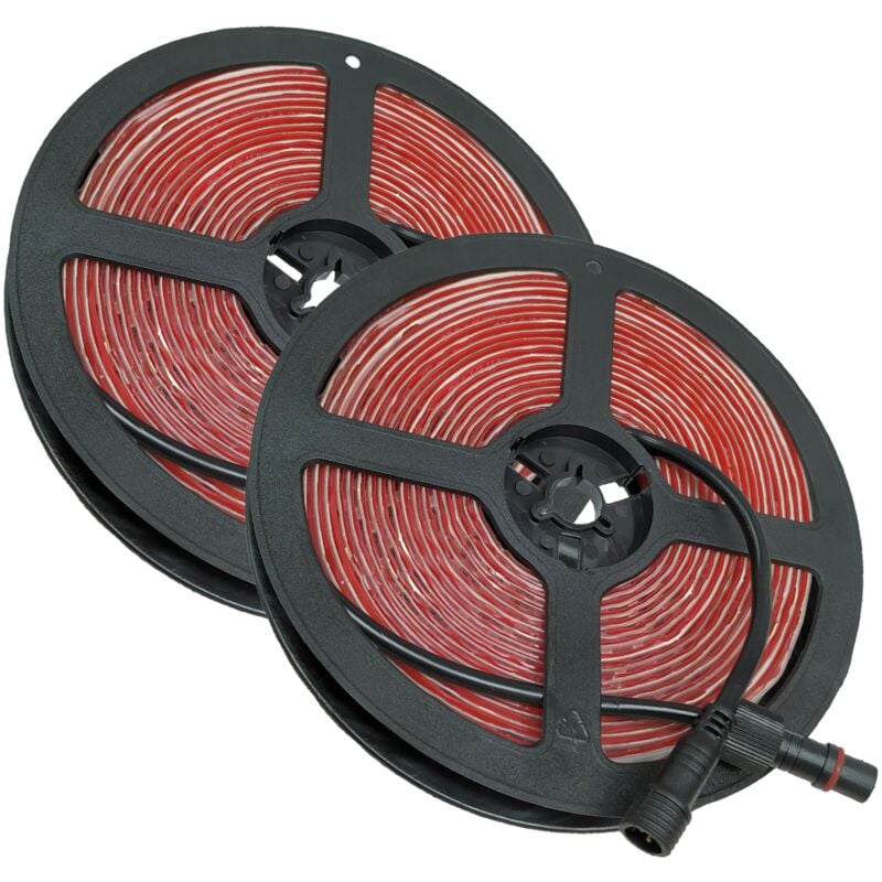 

Rollo de 5 metros de Tira de Luz LED Directa a 220v. Impermeable IP65. Corte cada 10cm.12W/m 120 LED/m | Blanco Cálido 3000K - Pack 2 Uds. - Blanco