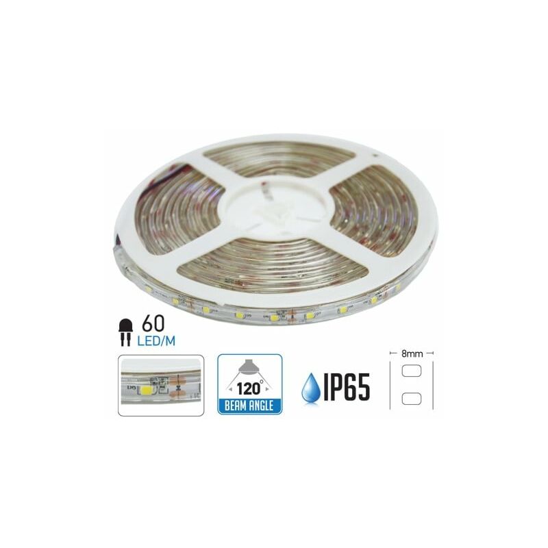 

V-tac - Tira led SMD3528 azul 3.6W/m 60 led/m 12V IP65 5 metros