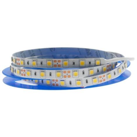 Tira Led Adhesiva 5 metros SMD5050 IP65 12V 72W  Blanco Frio 6000K-6500k