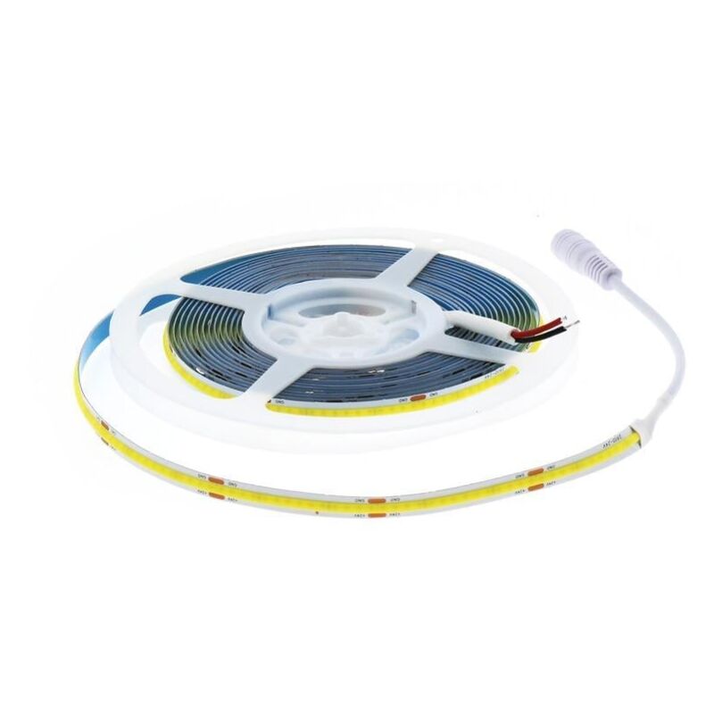 

Tira LED COB 50W 24v DC SMD2835 280 LED/m 10W/m IP20 (5 metros) Blanco Cálido 3000K | IluminaShop