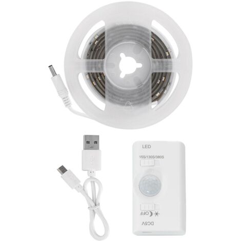 Tira LED con Sensor de Movimiento 30LED/m 1m IP20 Batería Recargable 1 m
