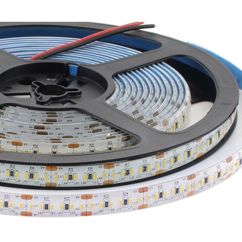 

Tira LED Monocolor EPISTAR SMD3014, DC24V, 5m (240 Led/m) - IP65, Blanco cálido - Blanco cálido