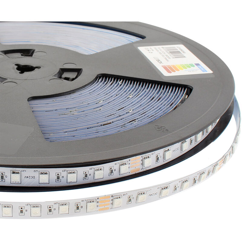 

Tira LED RGB EPISTAR SMD5050, DC24V, 20 metros (60Led/m), 120W, IP20, RGB - RGB