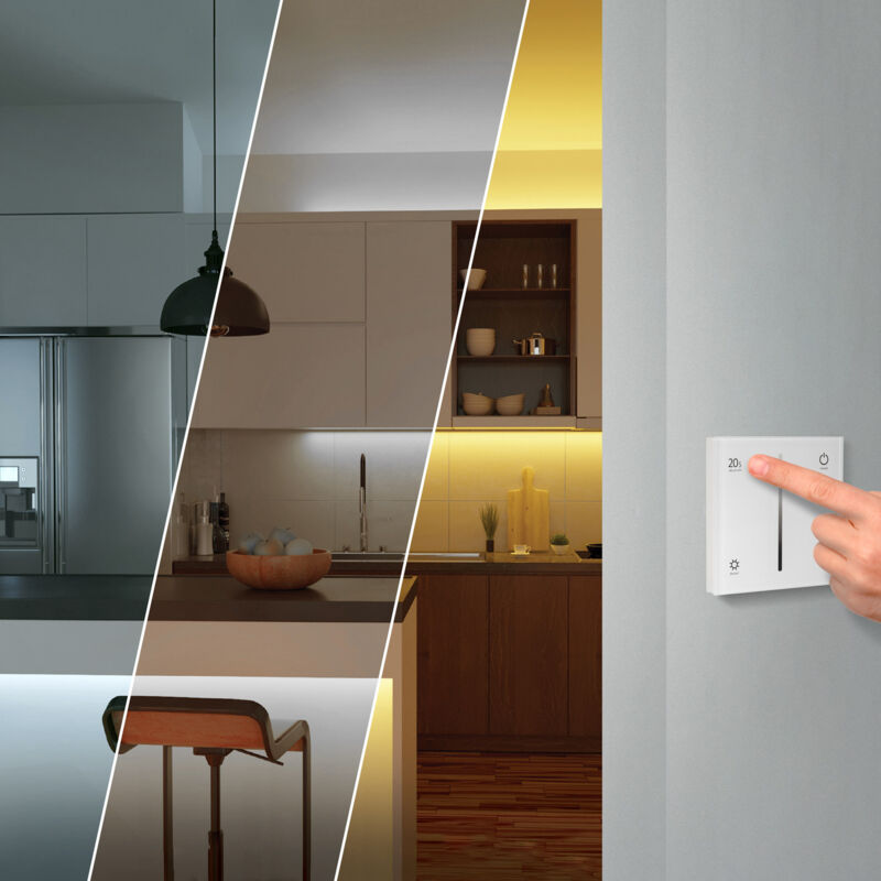 

Tira LED Monocolor con Mecanismo Regulador Táctil y Alimentación Blanco Cálido 2800K - 3200K - Blanco Cálido 2800K - 3200K