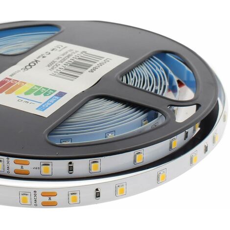 Tira LED Monocolor SMD2835, DC24V, 5m (60Led/m), 25W, IP20, Blanco cálido