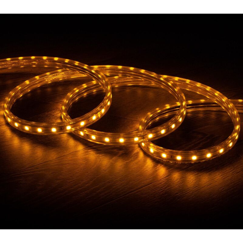 

Tira LED Regulable 220V AC 60 LED/m Amarillo IP65 a Medida Corte cada 100 cm 9m - 9m