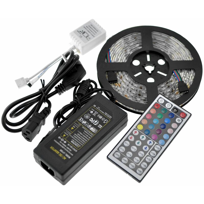 

Tira Led RGB 5M 300 led SMD 5050 + 44 TECLAS + ADAPTADOR 12v 5A