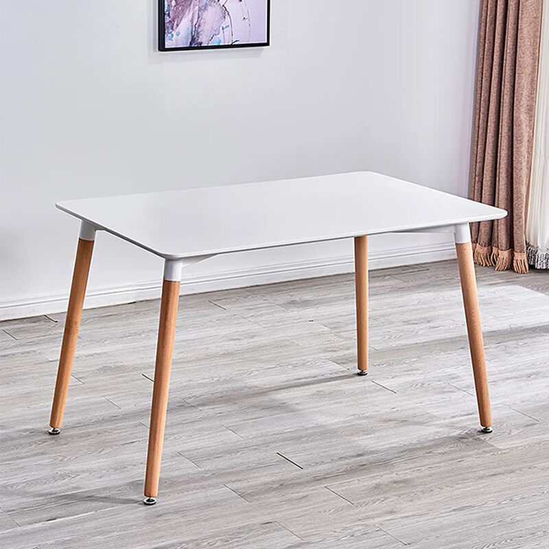 

Mesa Comedor Rectangular| Mesita Cocina, Madera, 110x60x75cm, Blanco Estilo nórdico