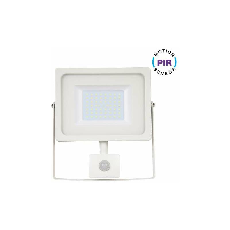 

V-tac - Proyector LED SMD Serie Slim con sensor de movimiento Blanco 50W 100° Temperatura de color - 6400K Blanco frío
