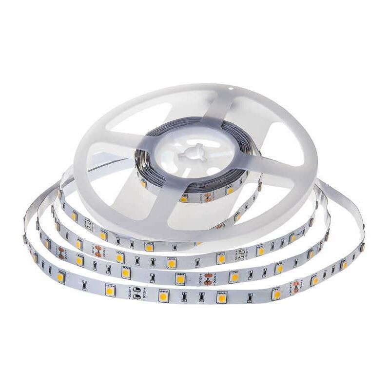 

Tira led SMD5050 4.8W/m 30 leds/m 12V IP20 5 metros Temperatura de color - 6400K Blanco frío