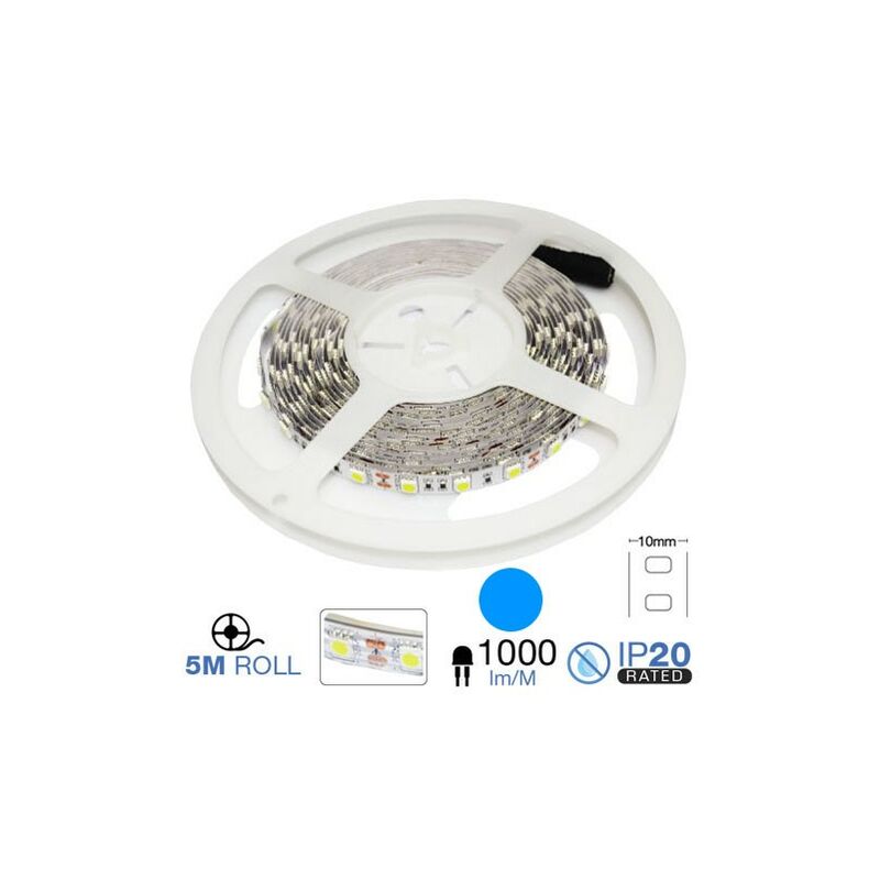 

V-tac - Tira led SMD5050 azul 10.8W/m IP20 12V 60 leds/m 5 metros