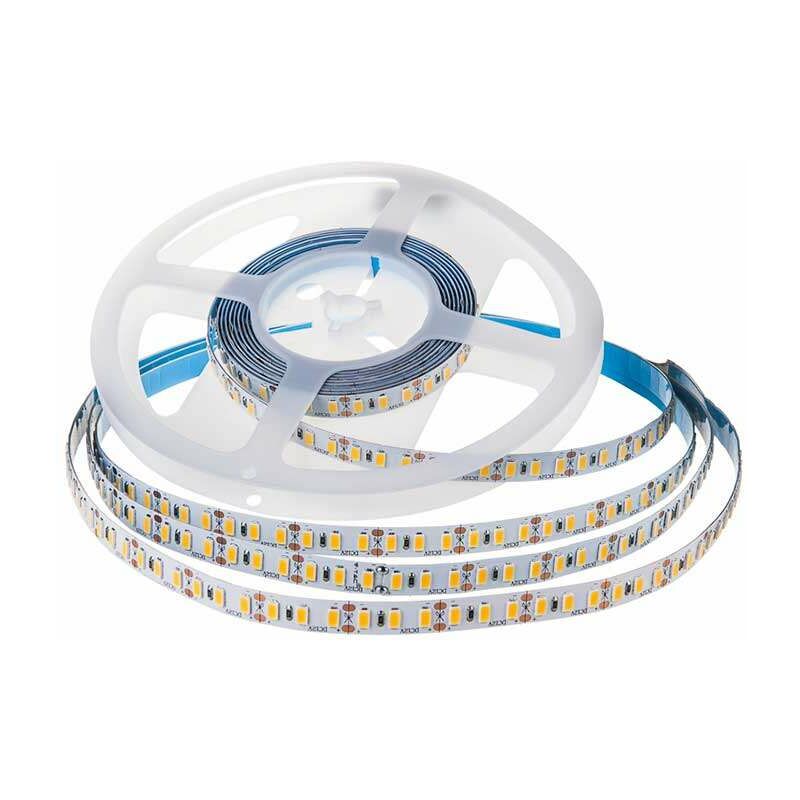 

Tira led SMD5730 High Lumen CRI 95 18W/m 120 leds/m 12V IP20 5 metros Temperatura de color - 3000K Blanco cálido